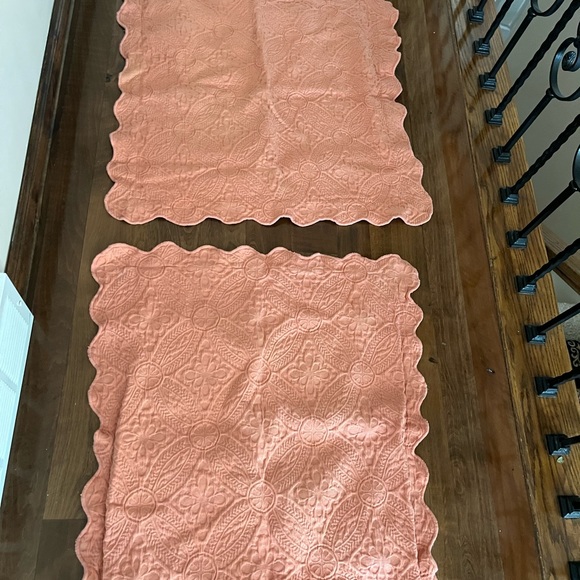 Set of 2 Euro shams linen source light orange color 29 X 29 - Picture 3 of 8